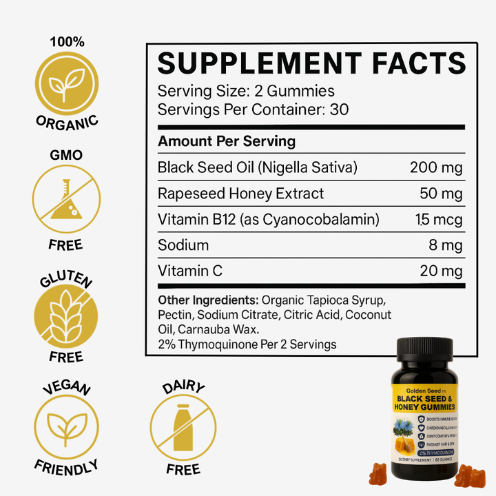 GoldenSeed™ Black Seed & Honey Gummies
